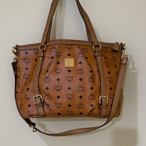 MCM Handbags - Authentic MCM Cognac MCM Crossbody Women’s designer handbag